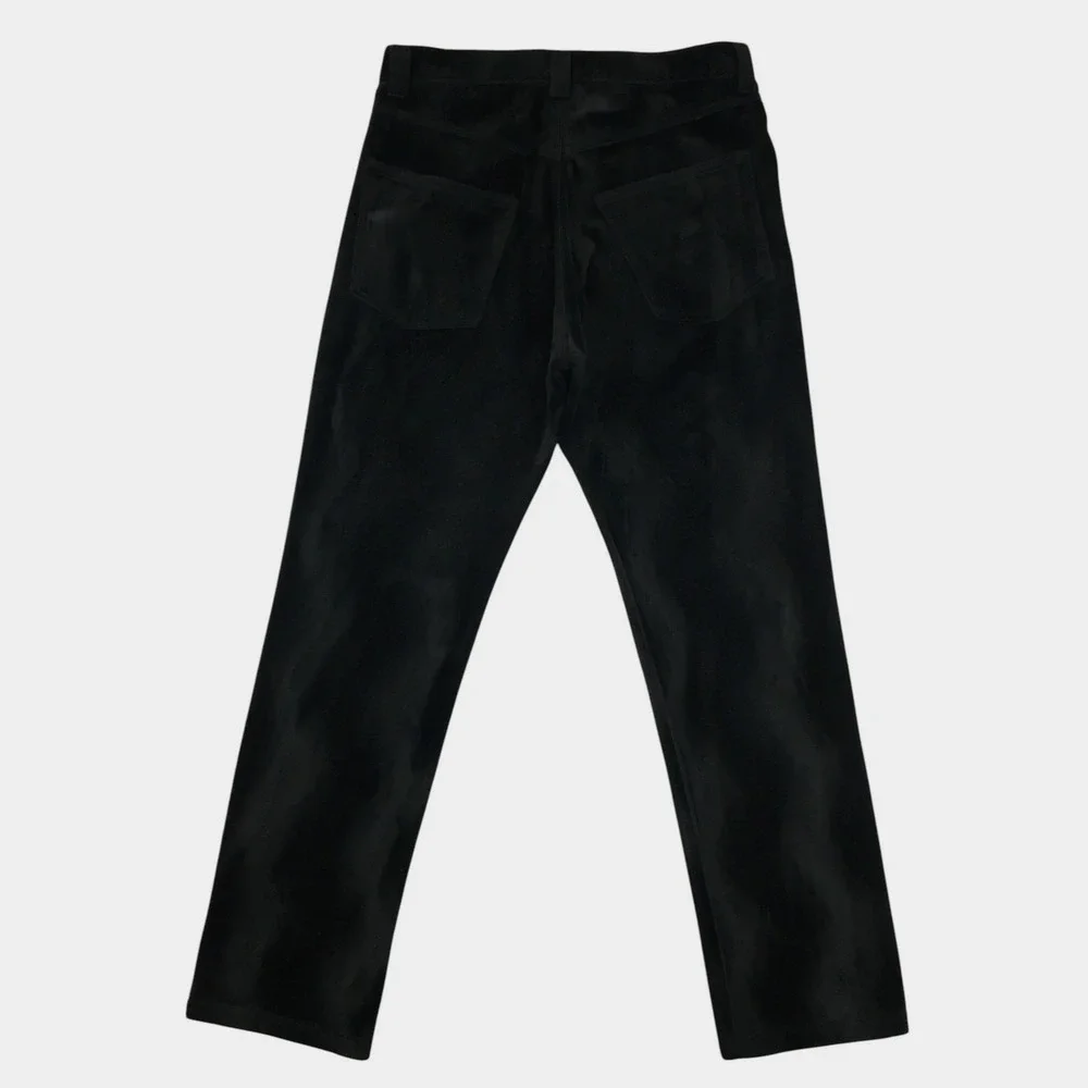 VINTAGE Panno d'or Mens Black Faux Fur Velvet Pants USA Made Straight Leg 32x33